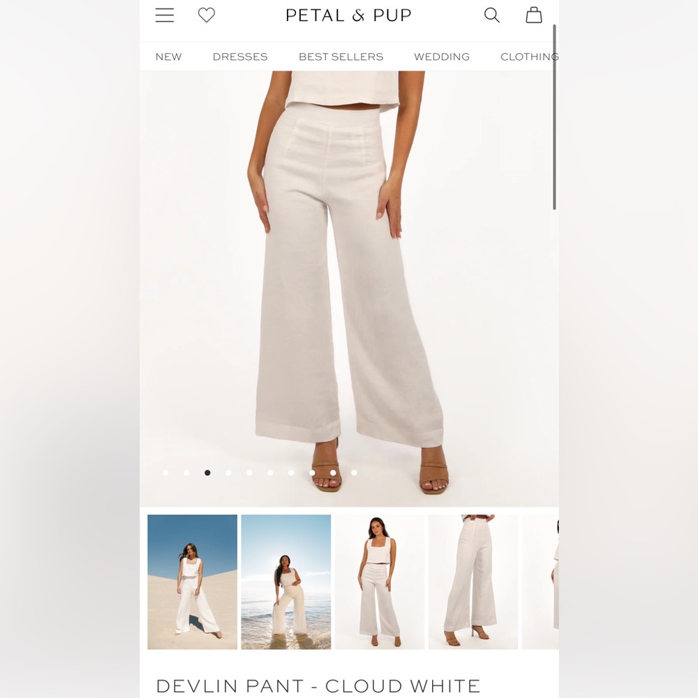 Petal & Pup Cream Wide-Leg Pant